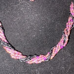 N53 multi strand twisted seed bead necklace